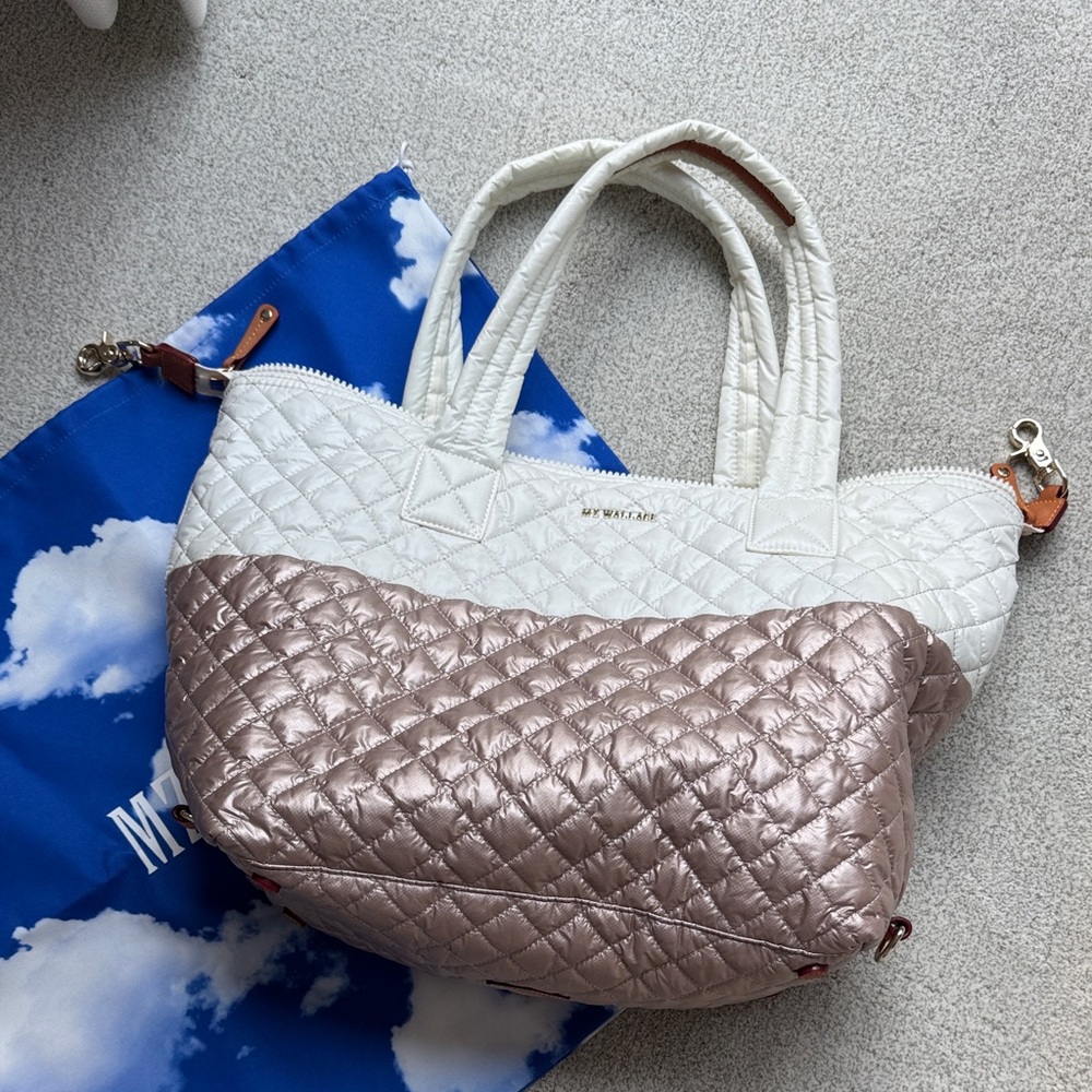 EUC - MZ Wallace Large Sutton Tote  in White and Rose Gold
